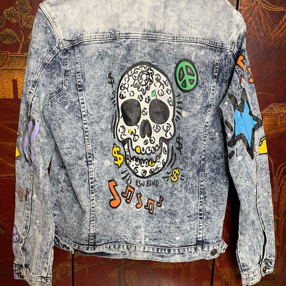Reason Brand Hand-Painted Jean Jacket - Picture 2 of 2